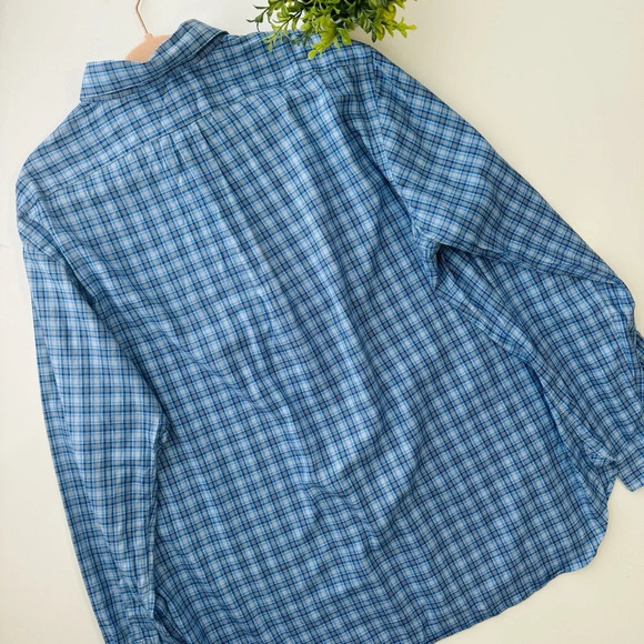 Ralph Lauren Blue Plaid Long Sleeve Button Down Shirt Size XL - Picture 8 of 9